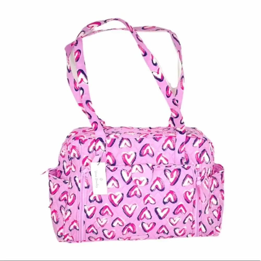 Vera Bradley Baby Diaper Bag Hearts Iced Pink Purple